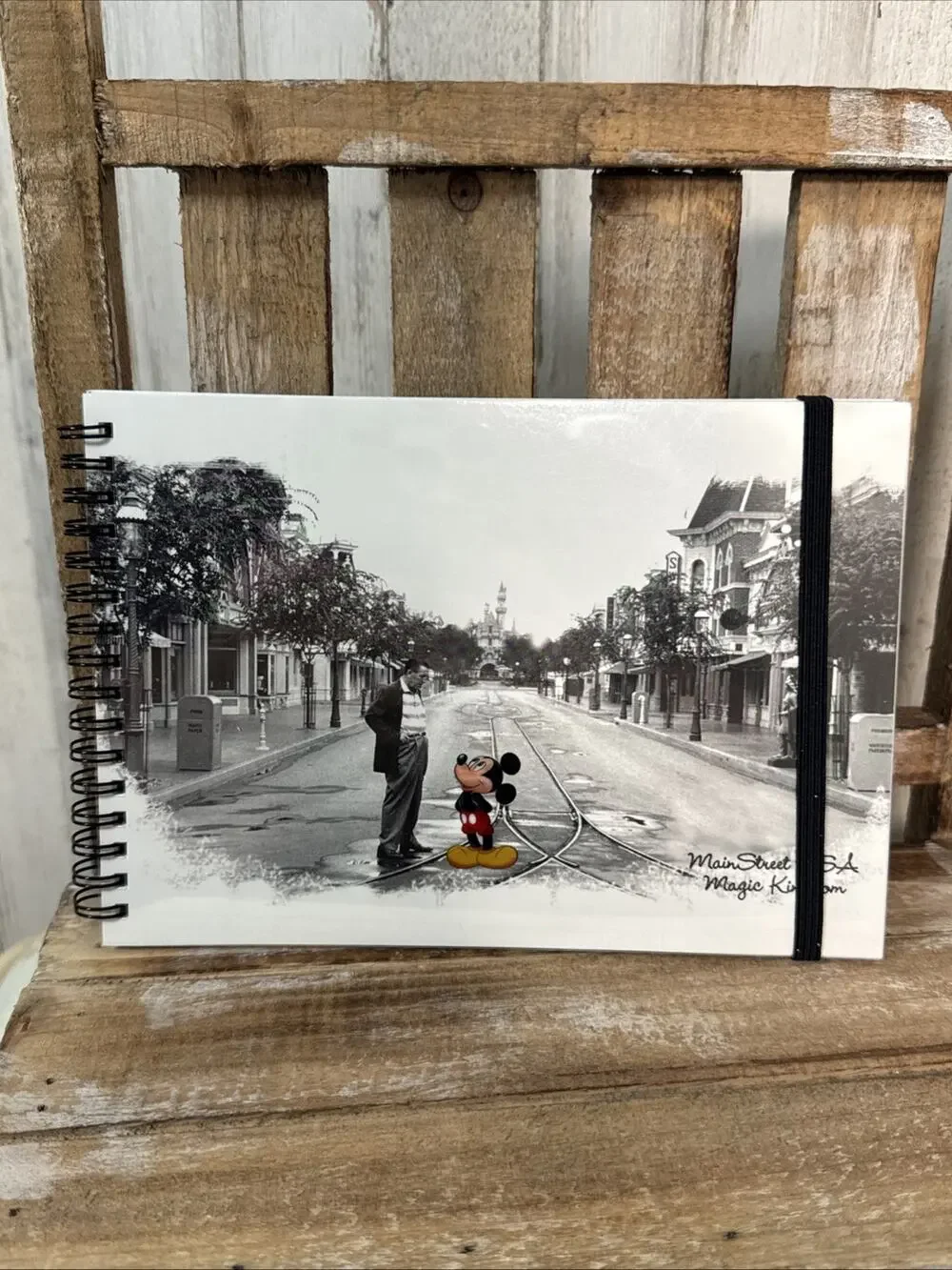Vintage New Disney Parks Walt And Mickey On Main Street USA Lined Journal